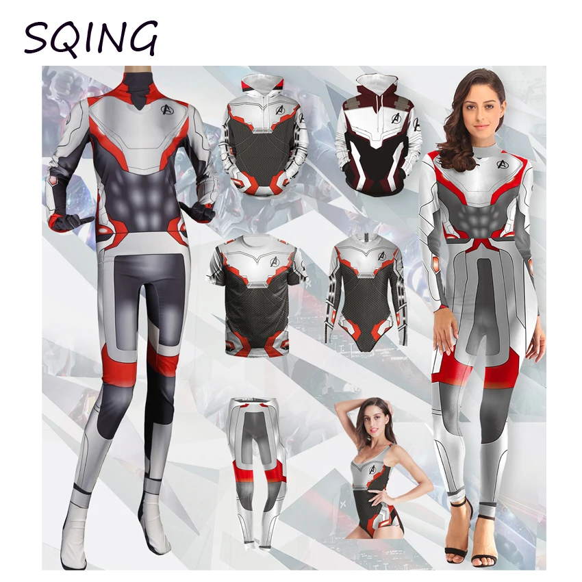 SQING Anime Cosplay Avengers Endgame Suits Tshirt Coat Swimsuit Women Quantum Realm Cosplay Costumes Halloween Costume for Women