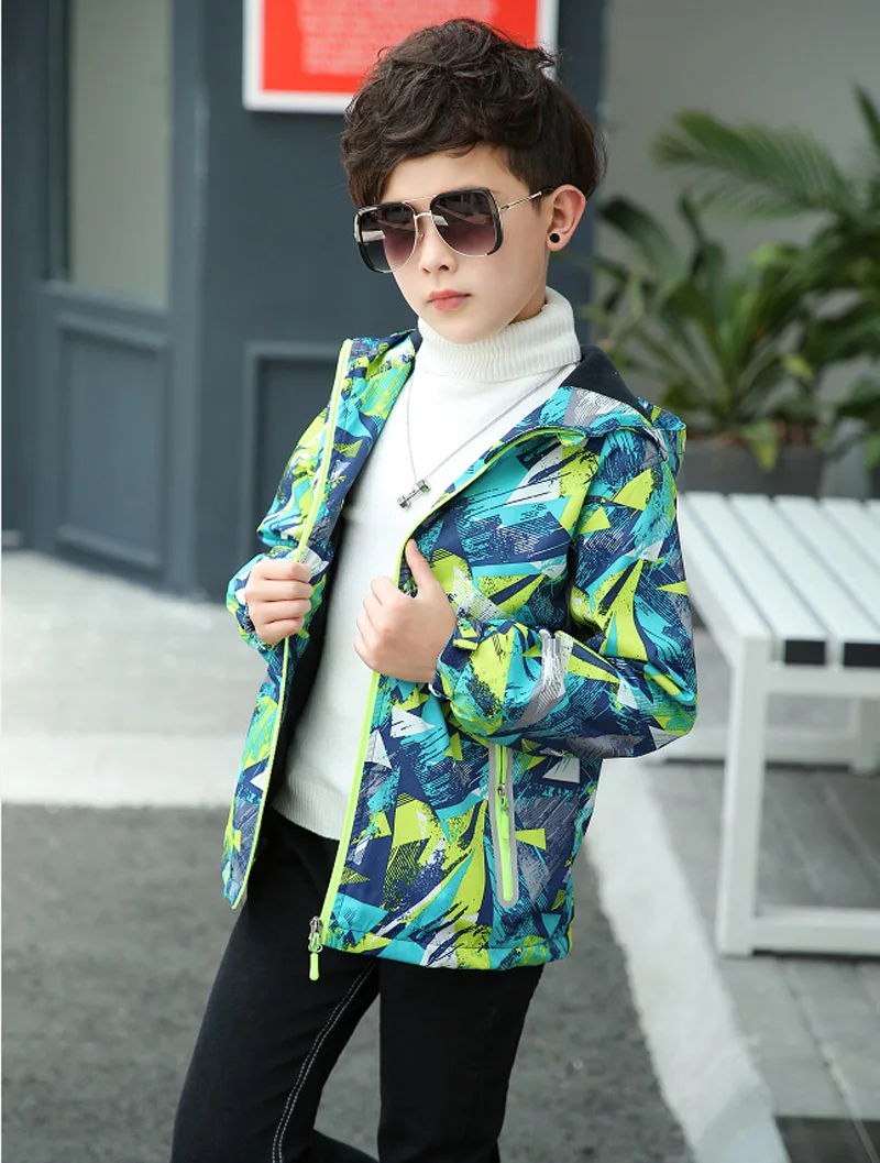 2019 Spring Boys Girls Jackets Kids Boys Outerwear Waterproof Windproof Hoodies Jackets For Children's Polar Fleece Coat