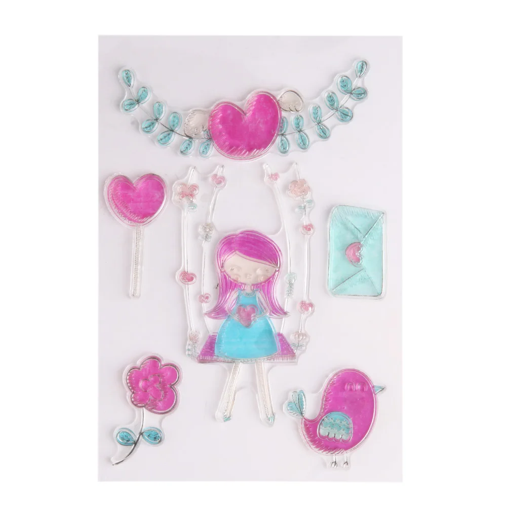 

Colorful Cartoon Stamp DIY Scrapbooking Card Embossing Photo Album Transparent Stamp Cutting Dies Stamp E5M1