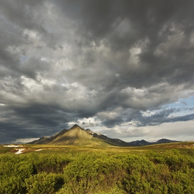 Angelcomb Mountain Lit By Late Afternoon Light Along The Dempster HighwayYukon Canada Poster Print (38 x 24) | Дом и сад