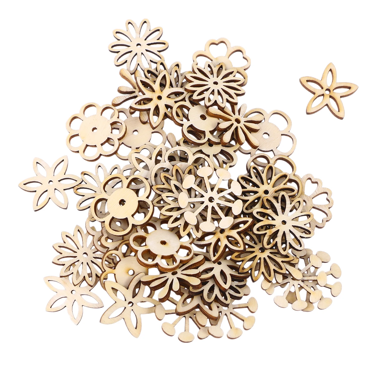 

50pcs Creative Handmade Wooden Xmas Pendant Christmas Tree Hanging Decor DIY Wooden Pendant For Xmas Door Wall(Mixed Pattern)