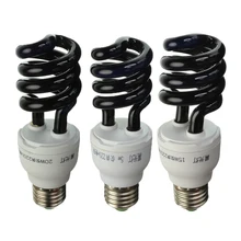 E27 УФ лампа ультрафиолетовая лампа дневного света CFL 5/15/20W спиральные энергосберегающие черный светло-фиолетовые освещения 220V 300-400nm