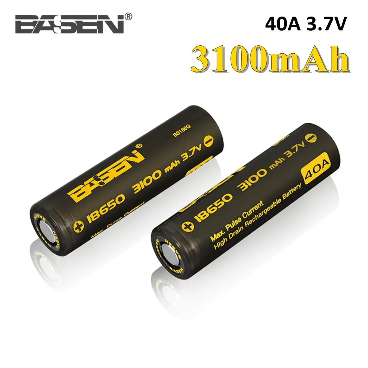 

2X18650 Basen Battery lithium ion battery cvell 3.7V 3100mAh/40A higher capacity 18mm * 65mm