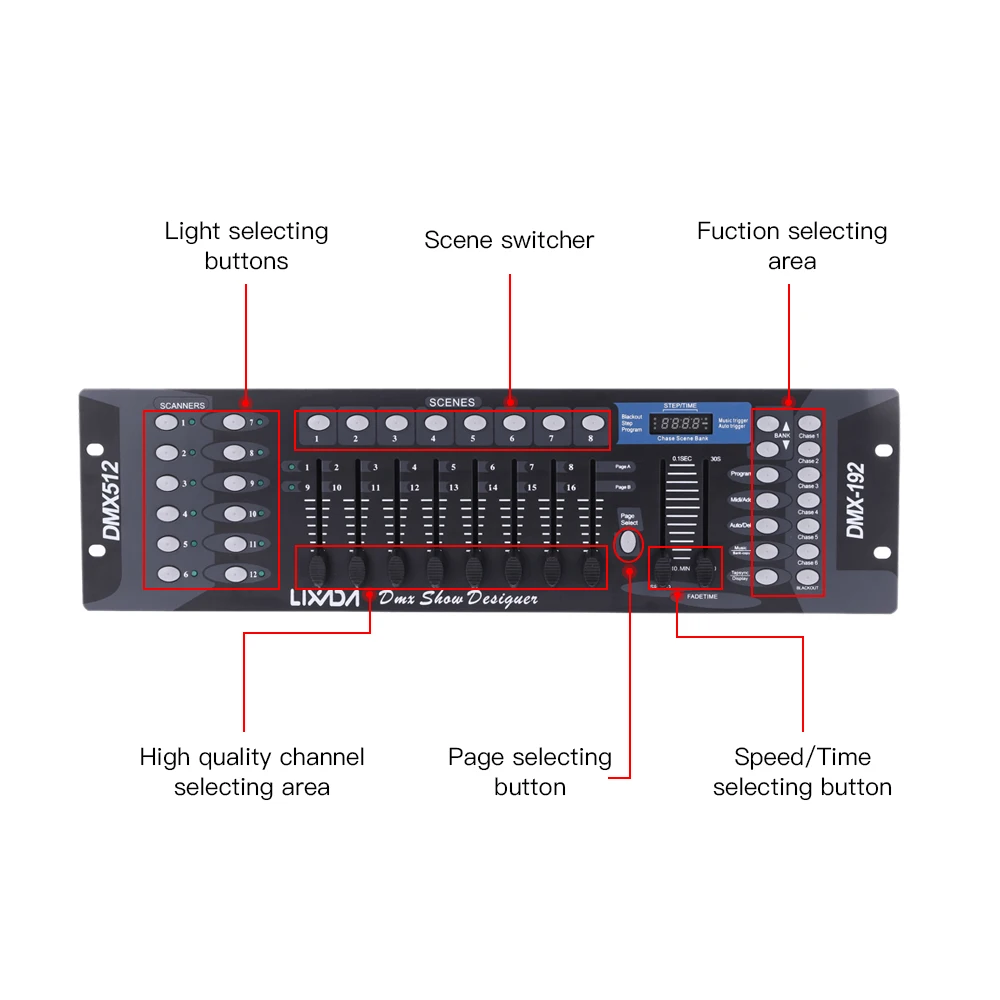 Контроллер освещения DMX 192 каналов DMX512 консоль для сценического вечеринки диджея