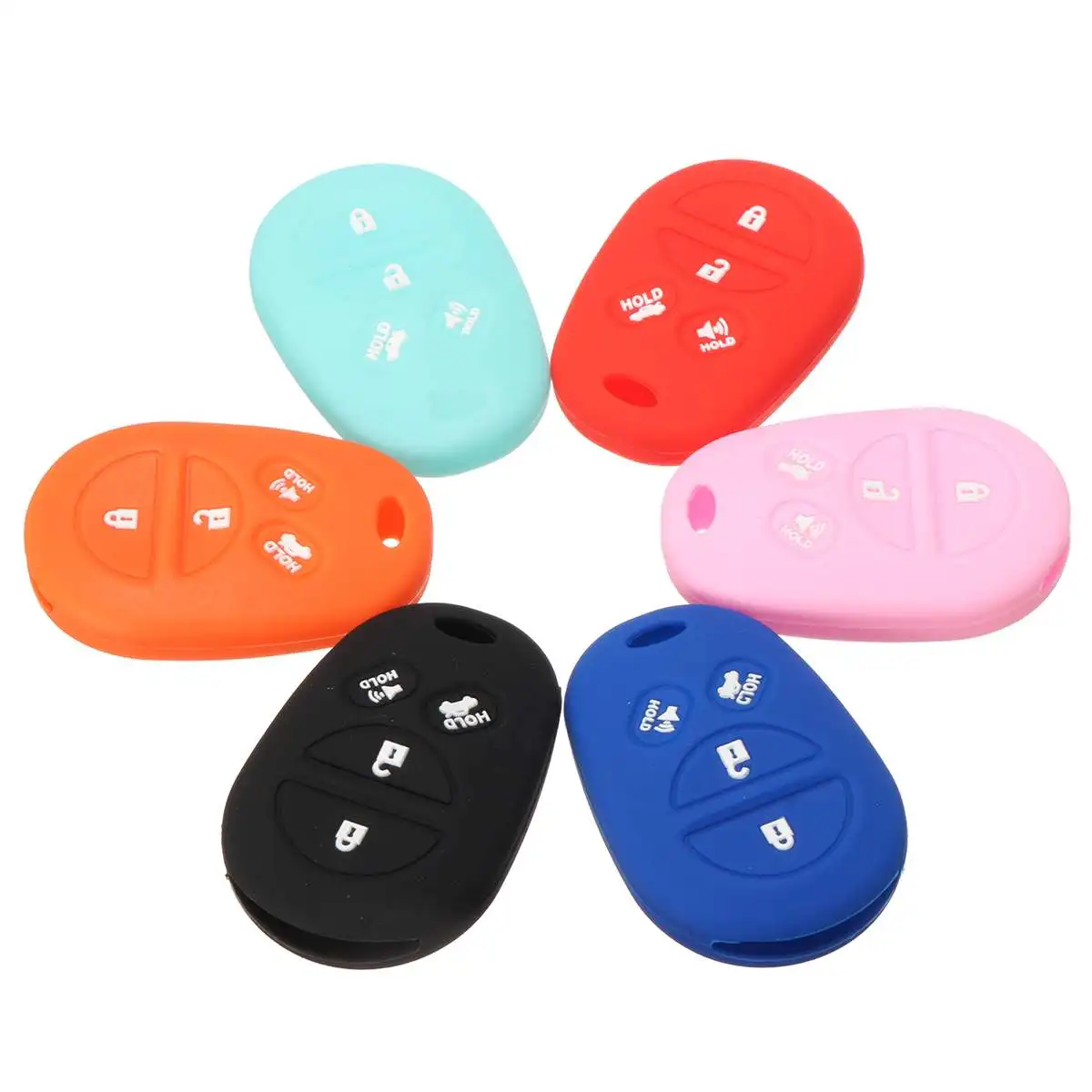 

Car 4 Buttons Silicone Remote Key Case Cover Fob Shell For Toyota Sienna Tacoma Tundra