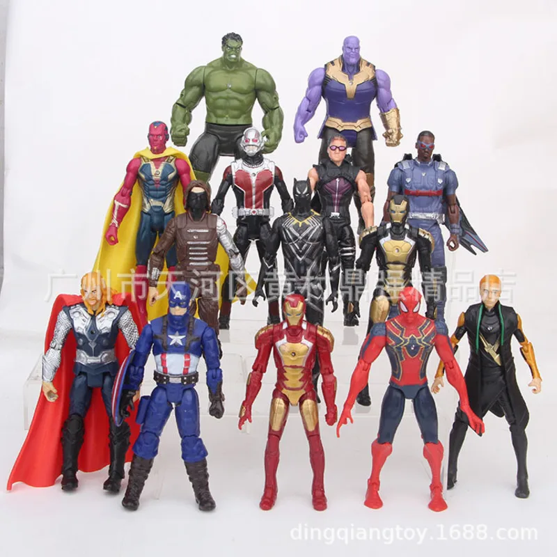 

FLXL Avengers 14 in 1 Iron Man Spiderman Defensive Captain America Marvel Legends Model Action Figure Collection Toys Gift
