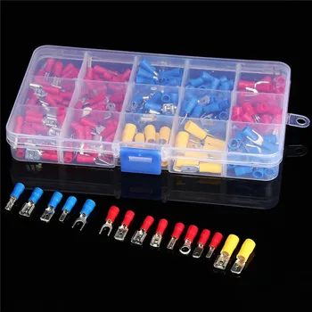 

Excellway EC08 280Pcs/box Assorted Terminal Electrical Fork Ring Spade Crimp Terminal Kit End Connectors Insulated High Quality