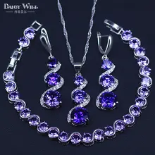 Роскошное 925 пробы Серебряное женское свадебное ожерелье серьги браслет свадебный ювелирный набор AAA Циркон Кристалл Подарок на годовщину