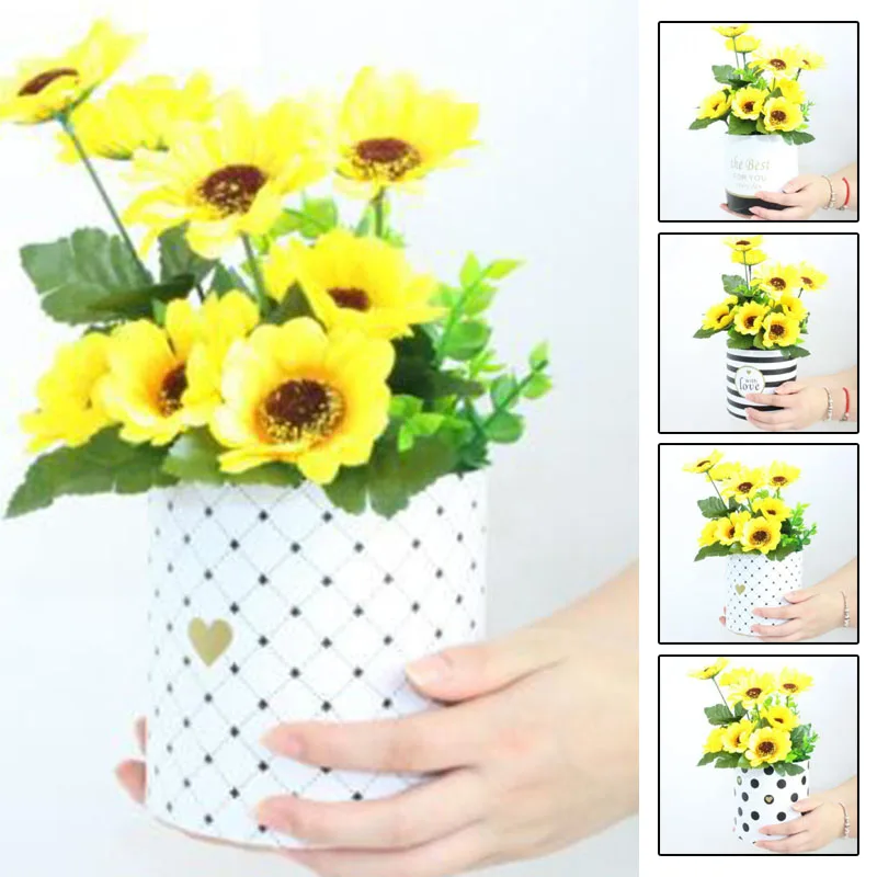 

1Pc Creative Handheld Bouquet Flower Box Round Paper Florist Box Flower Plant Package Boxes
