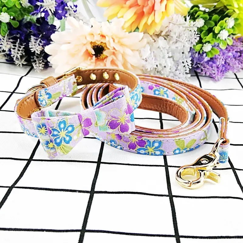 Pet Cat Dog Collar Bandana Leather Flower Bowknot Neck Strap Bib Scarf Leashes Rope for Small Chihuahua Lovely Cute Purple Pet Cat Dog Collar Bandana Leather Flower Bowknot Neck Strap Bib Scarf Leashes Rope for Small Chihuahua Lovely Cute Purple