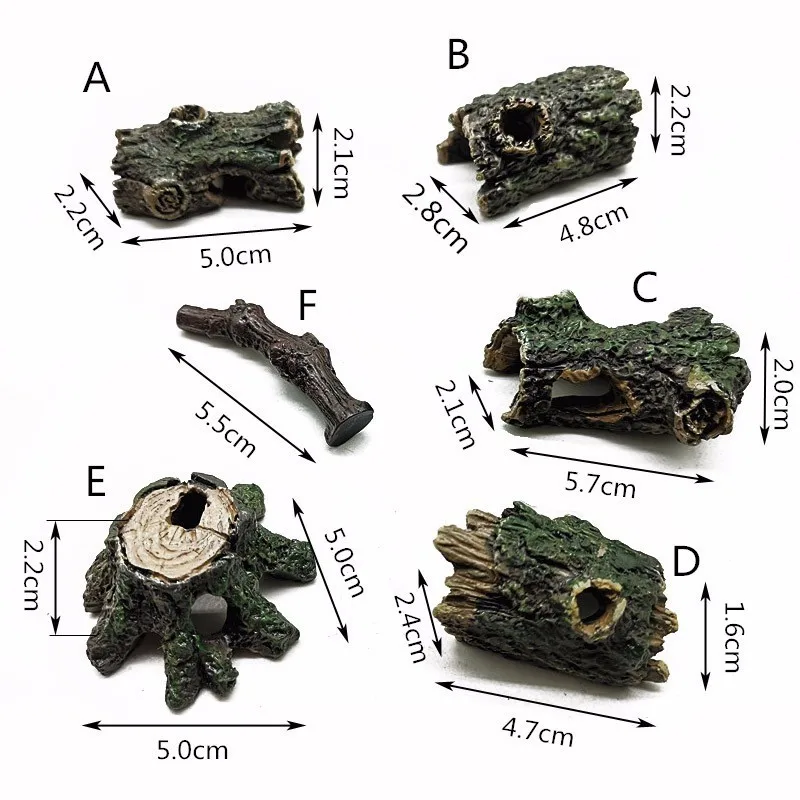 Fake Tree Stump Artificial Bark Branch Model Figurine ornament crafts aquarium ornaments miniature figurines miniature ornament Fairy Garden Decoration Aquarium Ornament DIY Accessories
