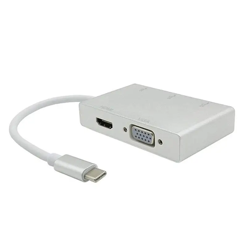 

USB C Type C To HDMI VGA USB3.0 Hub Adapter 5in1 USB 3.1 USB-C Converter Cable For PC Computer Laptop Macbook