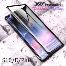 Переднее+ заднее стекло 360 чехол с полной защитой для samsung Galaxy S10Plus S10e S10 e Plus S10+ металлический чехол с магнитной адсорбцией