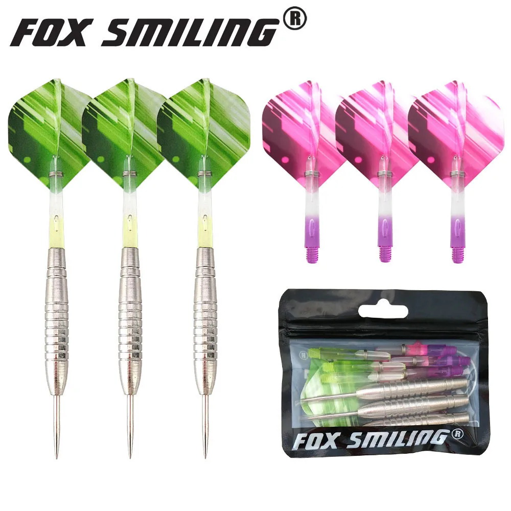 3PCS 23g Steel Tip Darts Fox Smiling Professional Darts With Nylon