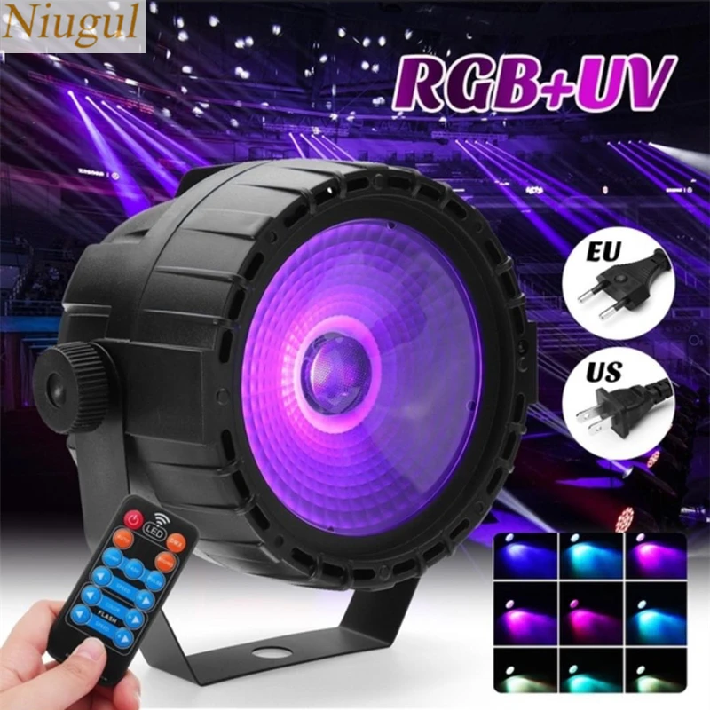 

RGB+UV LED Stage Light With Remote 30W LED COB Light LED Wall Washer Effect DMX512 Multi-mode Control For DJ Bar Home Party Show