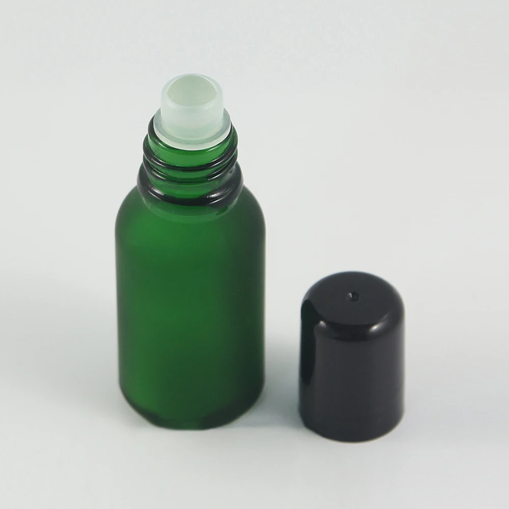 Download 15 ml Green Frosted Glass Roll on Bottle Sample Test Roller Essential Oil Vials with Stainless ...