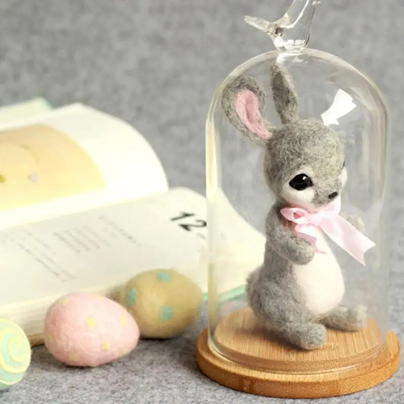 

1 Set Wool Felt Handmade Poked DIY Easter Rabbit Needle Material Bag Poked Set Handmade Funny Toy Easter Gift Home Decoration