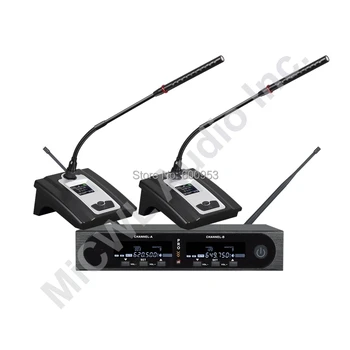 

MiCWL Pro SKM9000 2x100 Channel Conference Wireless Microphone System for Meeting Room Gooseneck Mics
