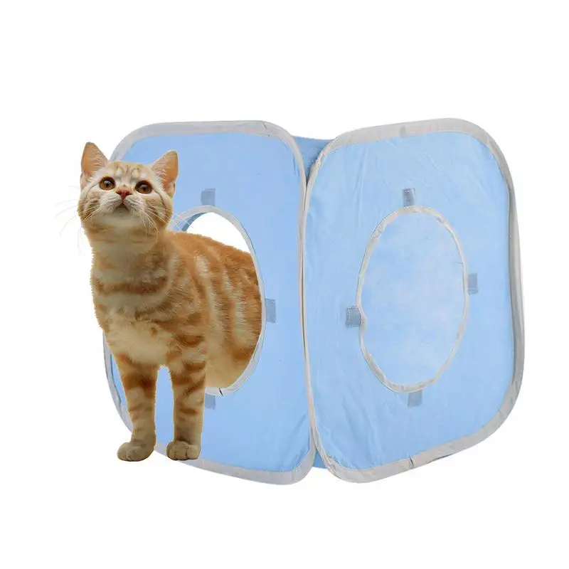 

Cat Dog Tent Toy Foldable Stitching Cat Square Tunnel Toy Kitty City Pop-Up Cube Collapsible Pet Bed