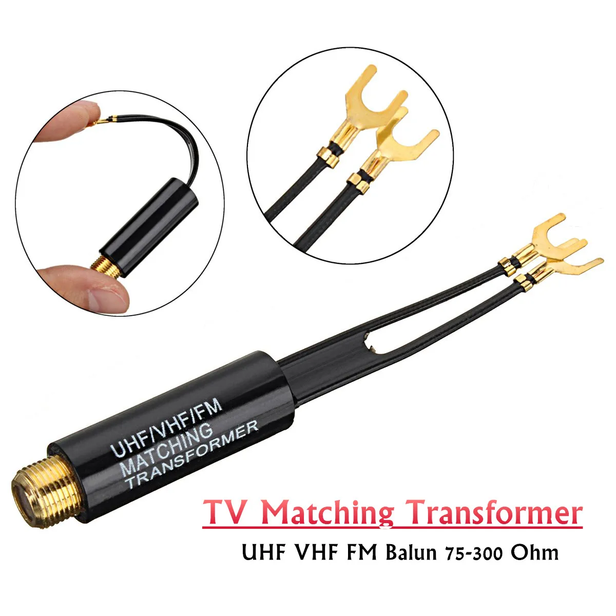Внутренняя антенна соответствующий трансформатор UHF/VHF/FM Balun 75 300 Ом ТВ F Кабельный