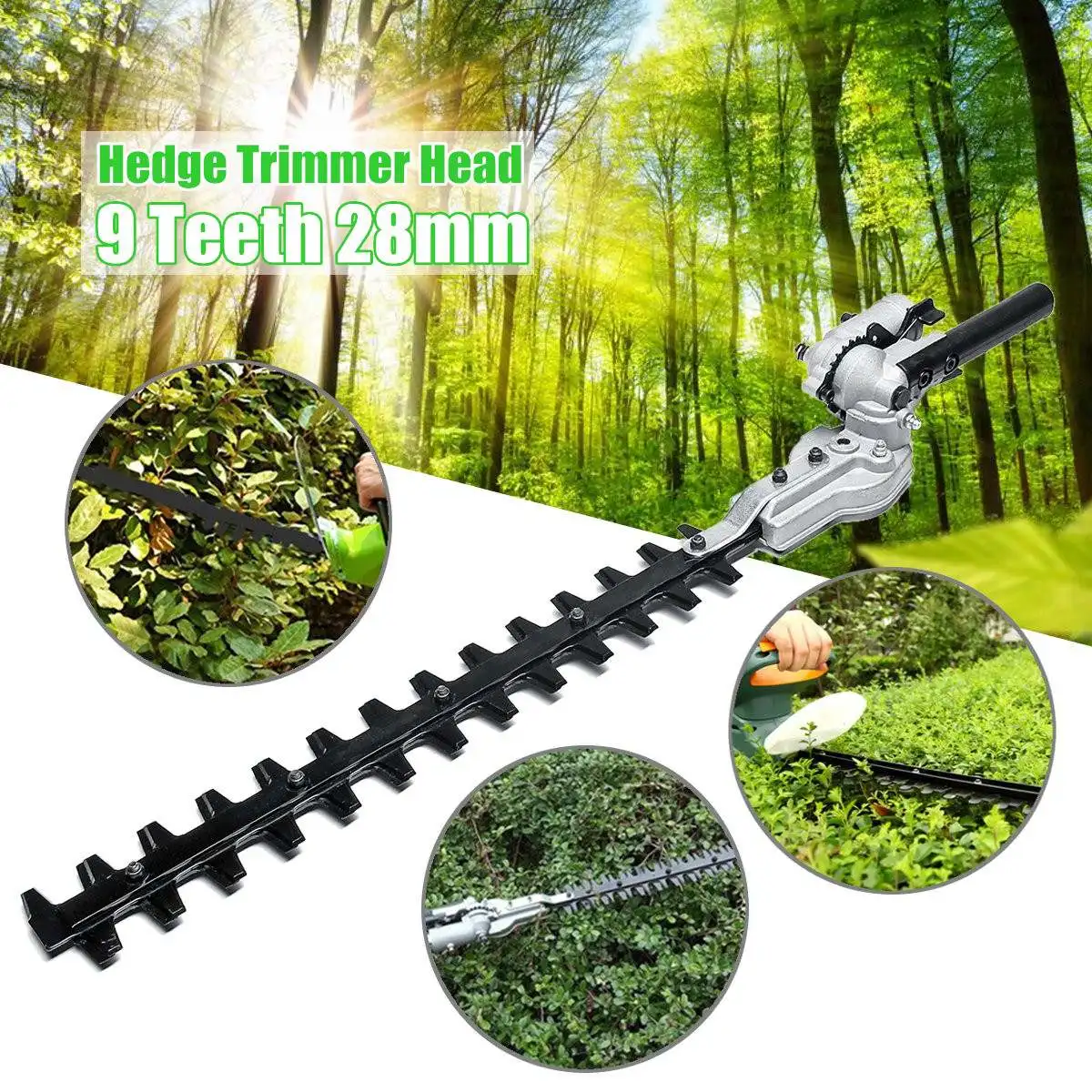 

Garden 9 Teeth Gearbox 28mm Pole Hedge Trimmer Bush Cutter Head Attachment For Trimming Hedges Chainsaw Garden Power Tools