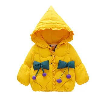 

Girls Winter Jackets Boys Cartoon Style Girl Fashion Outerwear Baby Girls Clothes Hooded Jacket For Girls Cotton Bow