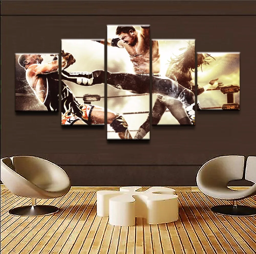 

Wall Canvas Art Poster Framework Room Home Decor 5 Pieces Pictures Sports Tna Wrestling Painting Modern HD Printed Photo