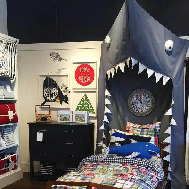 Балдахин для детской кроватки для чтения Nook навес большая акула хлопок кровать навес