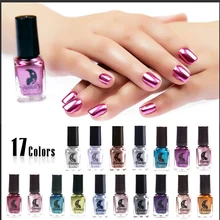 Модный лак для ногтей девушка милый лак для украшения ногтей Серебряный Металл с эффектом зеркала Золотая основа верхнее покрытие лак для ногтей