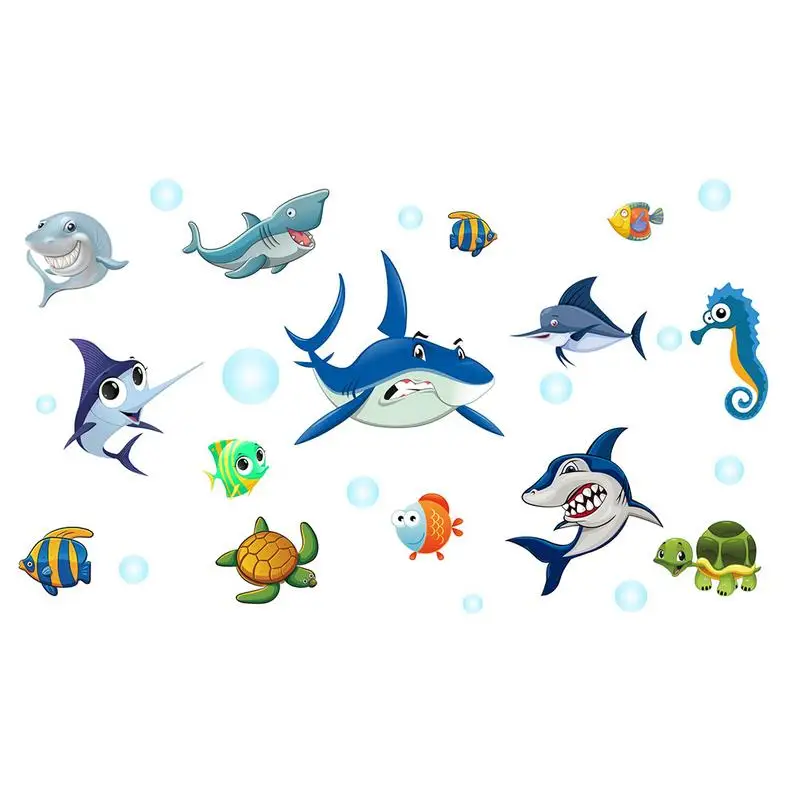 Настенный "Подводный мир", Наклейки, рыба, Акула, дельфин, морские настенные художественные наклейки, детский сад, детская кухня, украшение для гостиной