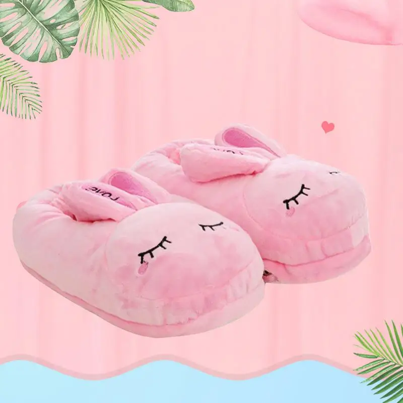 1 пара Отопление домашние тапочки с мультяшным принтом Теплый плюш хлопок Shoesusb