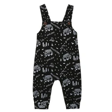 Модная одежда для малышей мальчиков и девочек Летний рабочий комбинезон одежды снаряжение автомобиль с каракули комбинезоны для малышей штаны для мальчиков