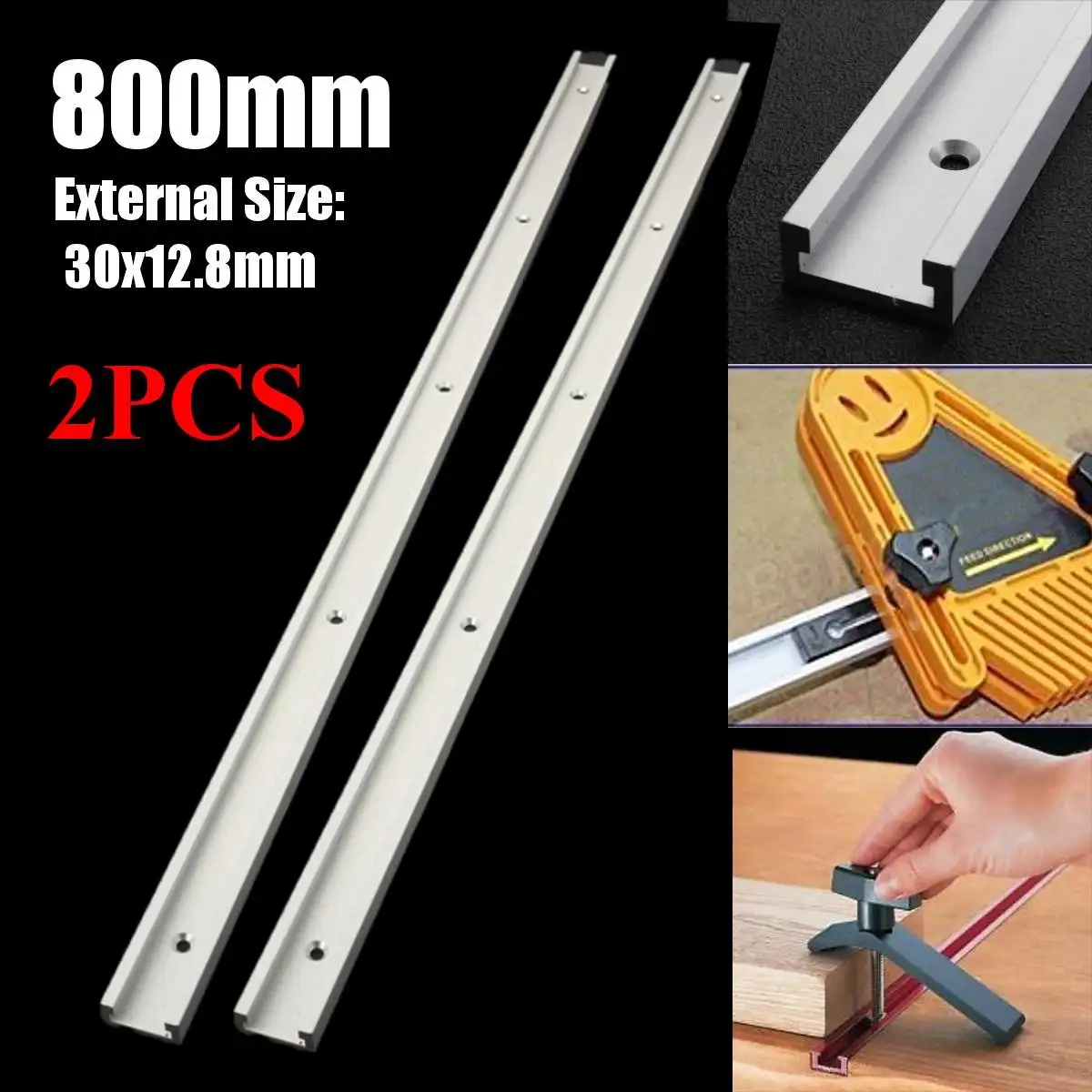 

800mm Aluminium alloy T-tracks Miter Track Jig Fixture Slot Tool For Router Table Woodworking Tool