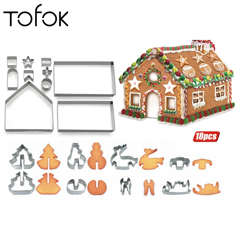 Tofok 18 шт./компл. Рождество формочка для печенья &quotсделай сам&quot Форма штампа