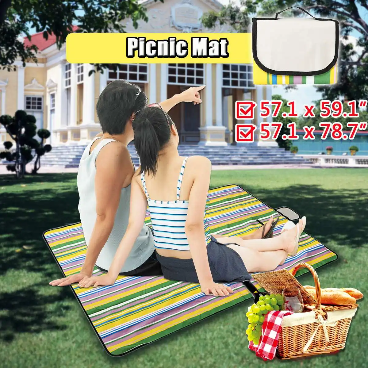 

SGODDE 3 Size Oxford Folding Picnic Mat Waterproof Outdoor Camping Beach Moisture-proof Blanket Camping Hiking Beach Pad