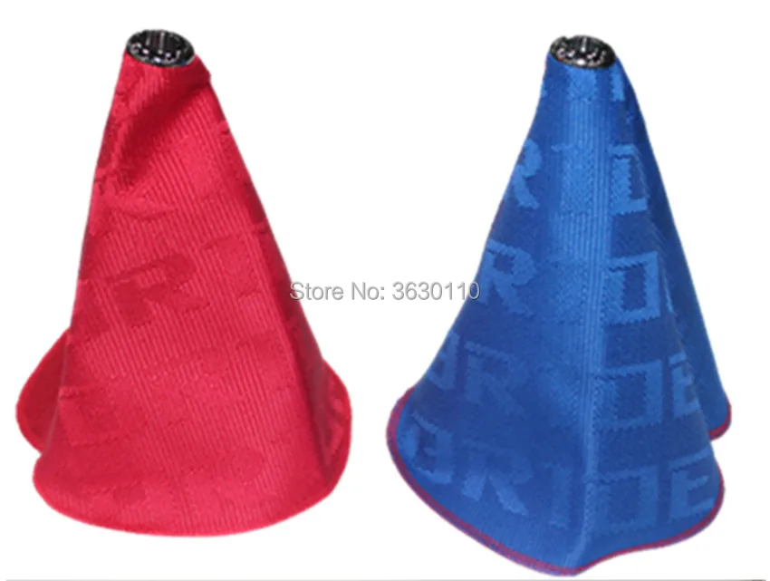 

JDM Style Bride Canvas Shift Lever Knob Boot Cover Racing Shift Knob Collars for Universal Car With Red Stitching
