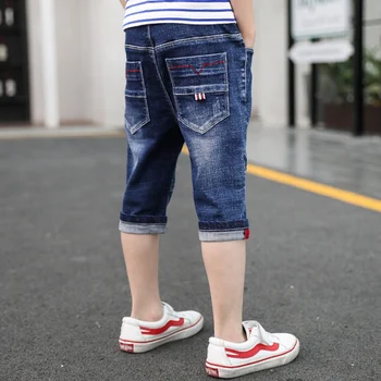 

New Arrivals 4-14 Years Baby Boys Denim Jeans Trousers Elastic Waist Jean Shorts Summer Children Boy Handsome Casual Short Pants