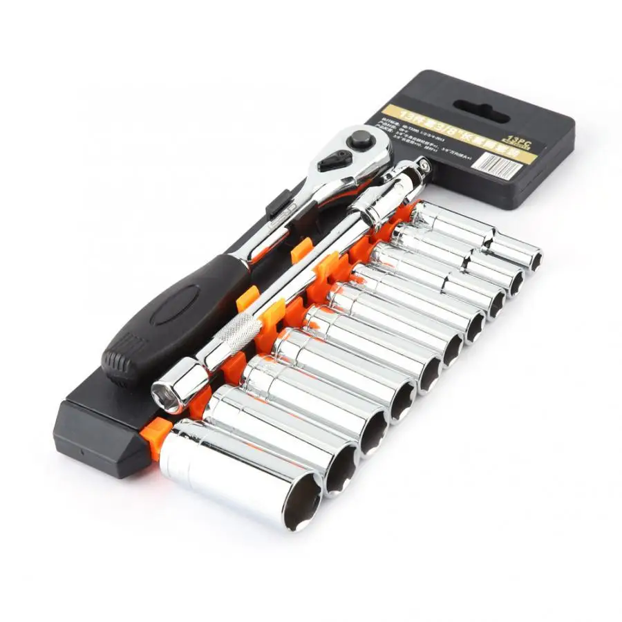Tool Set 13pcs 38 inch Ratchet Wrench Long Socket Set Quick Release CR-V Hand Repair Tool Kit Hand tools