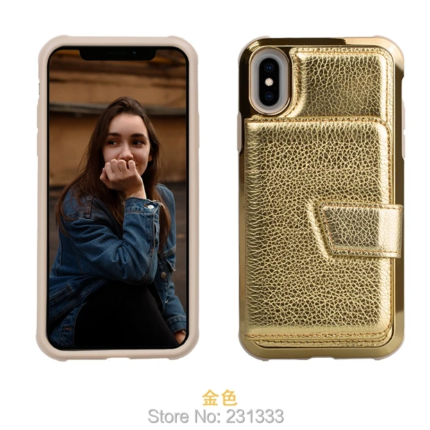 Зеркальный чехол из ТПУ для Iphone X XS MAX XR 8 7 PLUS 6 6S многофункциональный с подставкой