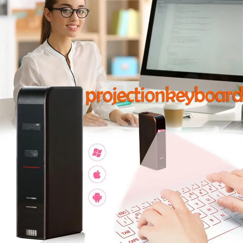 

KB326 wireless laser Bluetooth projection keyboard and mouse with charging treasure can USB line connection