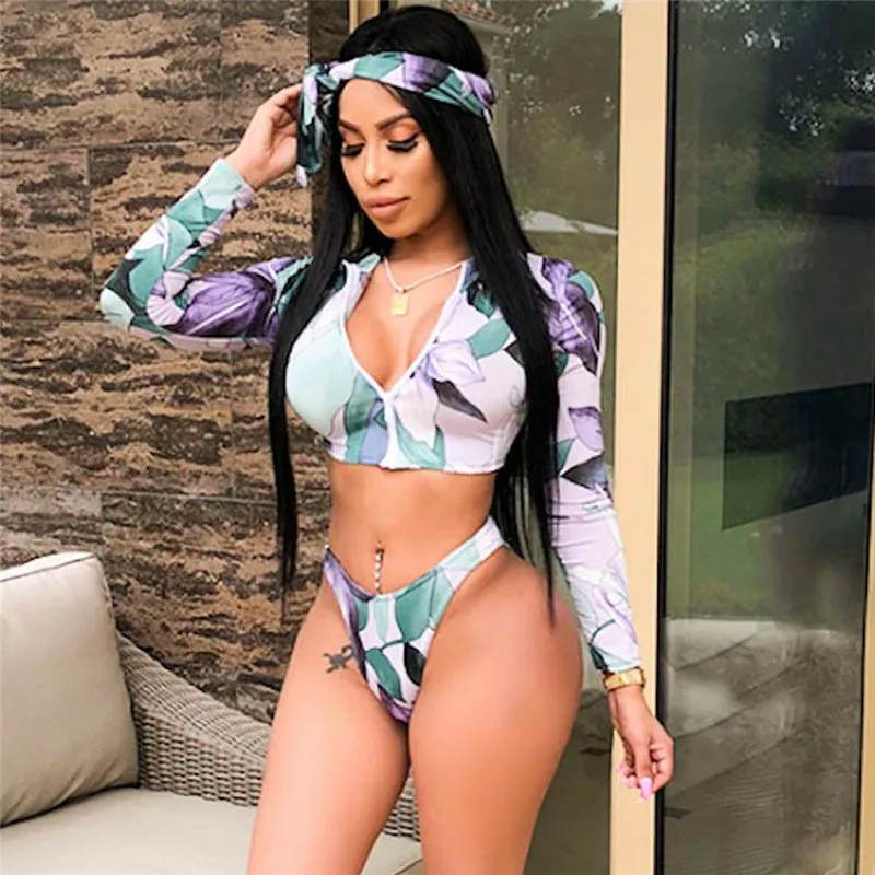

Meihuida Swimwear Beach Swimwear 2019 Summer Women High Waisted Bikini Set Tankini Push Up Bra Padded 3Pc Swimsuit Swimwear S-XL