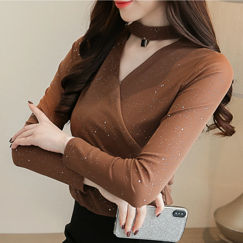

long sleeve women shirts plus size women tops fashion womens tops and blouses 2018 solid v collar women blouse shirt blusas A667