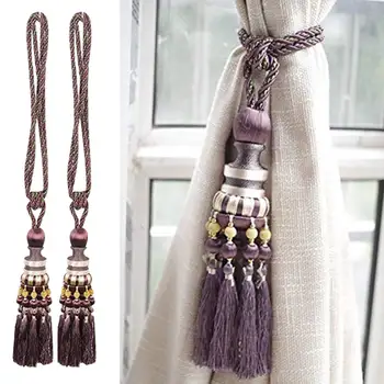 

Luxury Home Decoration curtain clips accessories Hanging Belt Ball curtain strap tassel tieback Buckle