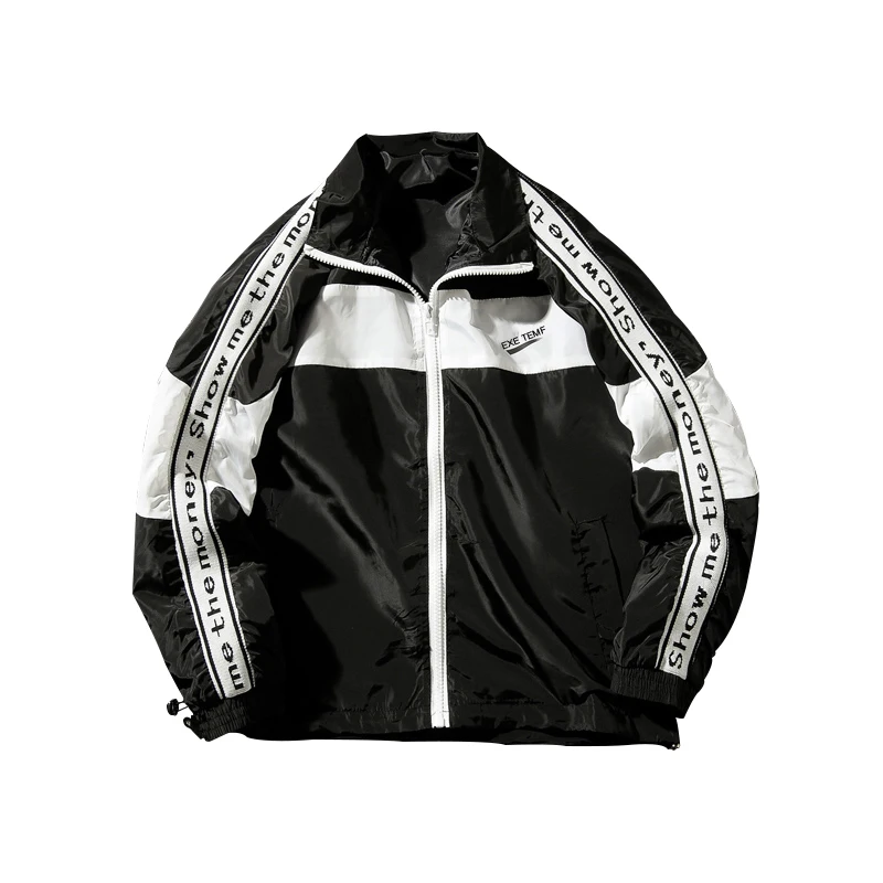 Jacket Men's New Zipper Windbreaker Jackets overcoat Male Long sleeve Splice Hip Hop Jackets Coats Brand Streetwear