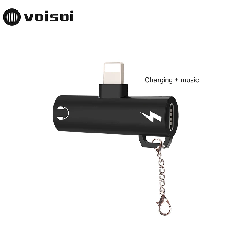 

Charging Audio 2 in 1 L Port Charging AUX Cable Adapter for iPhone 8 7 Plus X Xs Max Xr Charger Converter Headphone Adapter