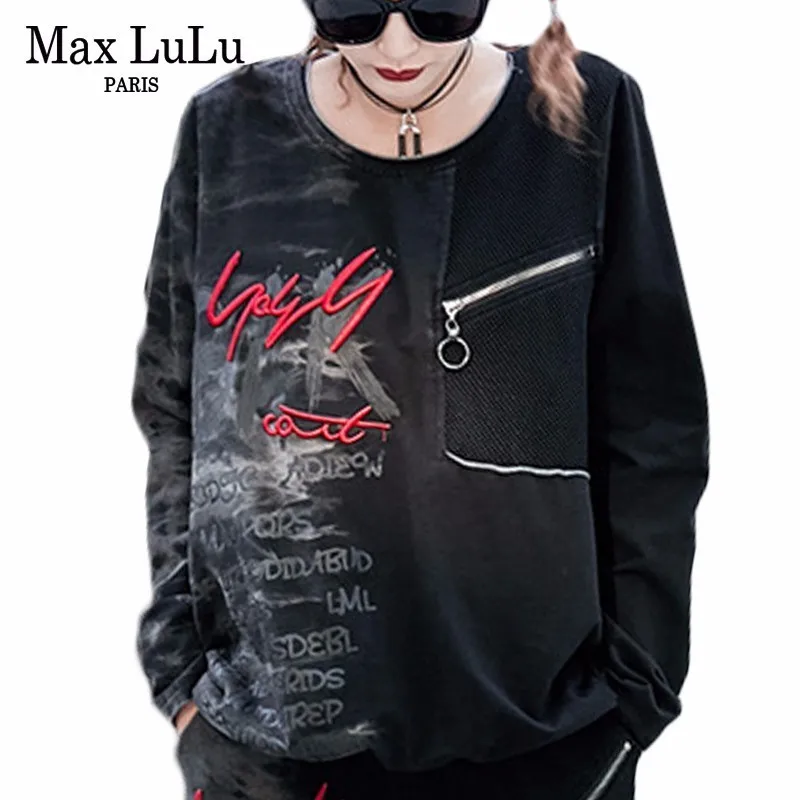 

Max LuLu Luxury Korean Vintage Ladies Embroidery Mesh Tops Tee Women Spring Punk T Shirts Harajuku Woman Brand Camouflage Tshirt
