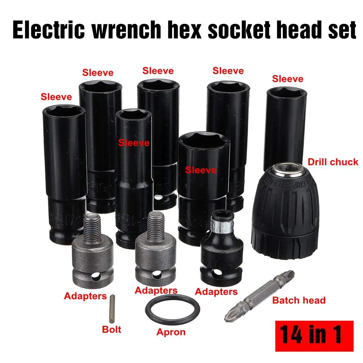 

Electric Wrench Screwdriver hex socket head Kits set for Impact Wrench Drill
