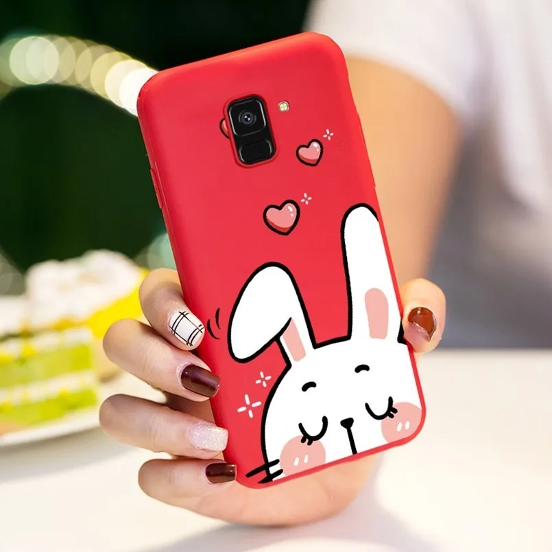 Чехол с кроликом из мультфильма для Samsung Galaxy A8 2018 чехол силиконовый ударопрочный