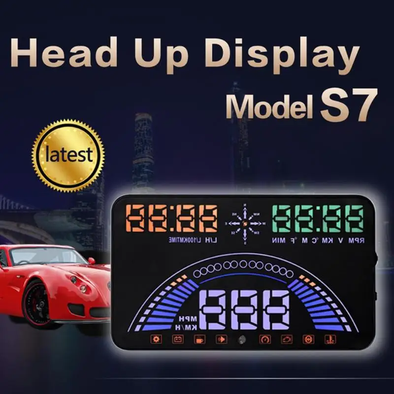 S7 5 &quotУниверсальный OBD2 автомобильный HUD GPS HD Head Up дисплей скорость RPM датчик