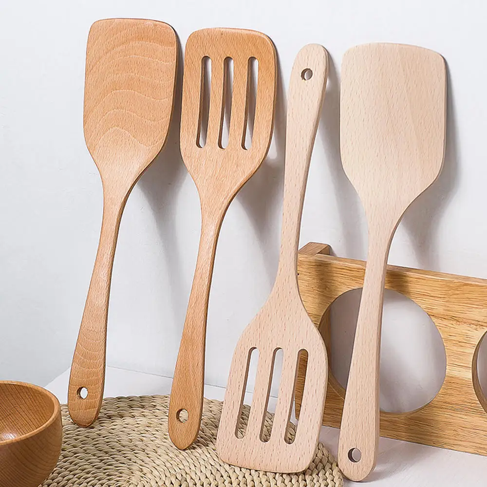 

High Quality Beech Turner Wood Spatula Kitchen Accessories Non-Stick Cookware Wooden Turner Kitchen Tools Gift